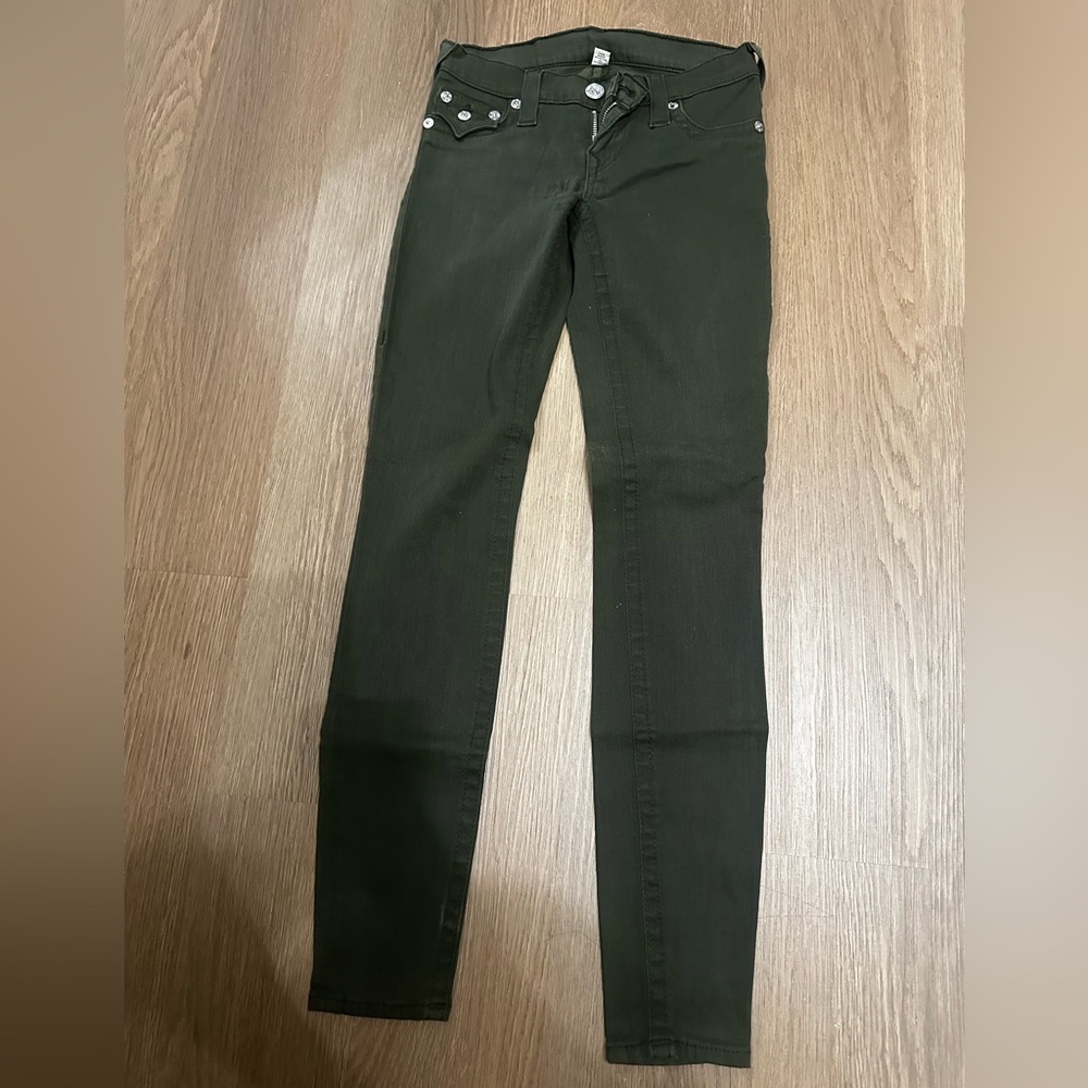True Religion Dark Green Skinny Jeans